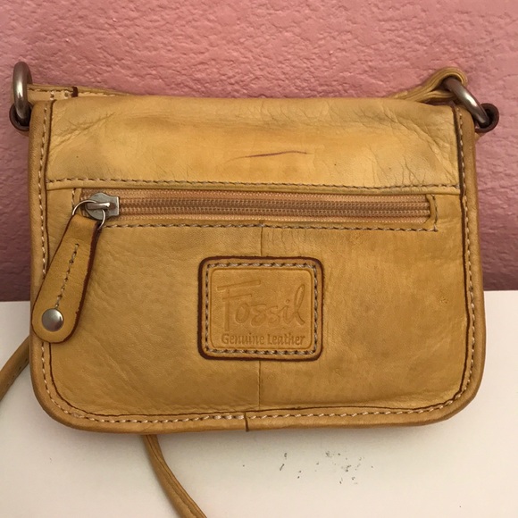 Fossil Bags Fossil All Leather Yellow Cross Body Bag Poshmark